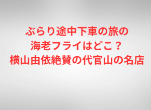 ぶらり途中下車の旅の海老フライはどこ？横山由依絶賛の代官山の名店