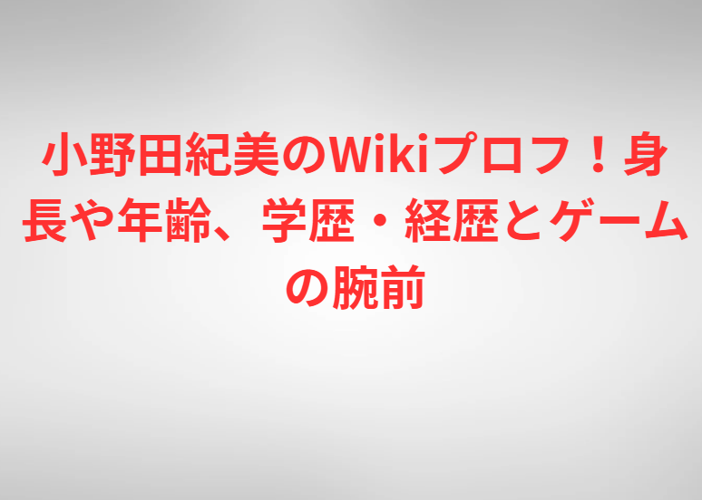 小野田紀美のWikiプロフ！身長や年齢、学歴・経歴とゲームの腕前