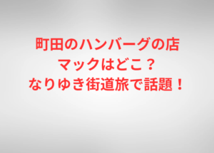町田のハンバーグの店マックはどこ？なりゆき街道旅で話題！