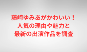 藤崎ゆみあがかわいい！人気の理由や魅力と最新の出演作品を調査