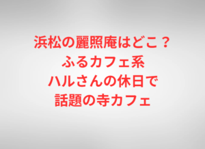 浜松の麗照庵はどこ?ふるカフェ系ハルさんの休日で話題の寺カフェ