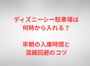 ディズニーシー駐車場は何時から入れる？早朝の入庫時間と混雑回避のコツ