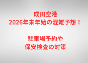 成田空港2026年末年始の混雑予想！駐車場予約や保安検査の対策