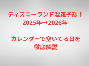 ディズニーランド混雑予想！2025年→2026年 カレンダーで空いてる日を徹底解説