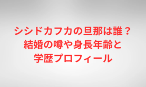 シシドカフカの旦那は誰?結婚の噂や身長年齢と学歴プロフィール