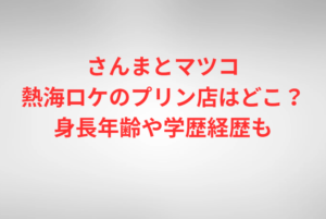 さんまとマツコ熱海ロケのプリン店はどこ？身長年齢や学歴経歴も