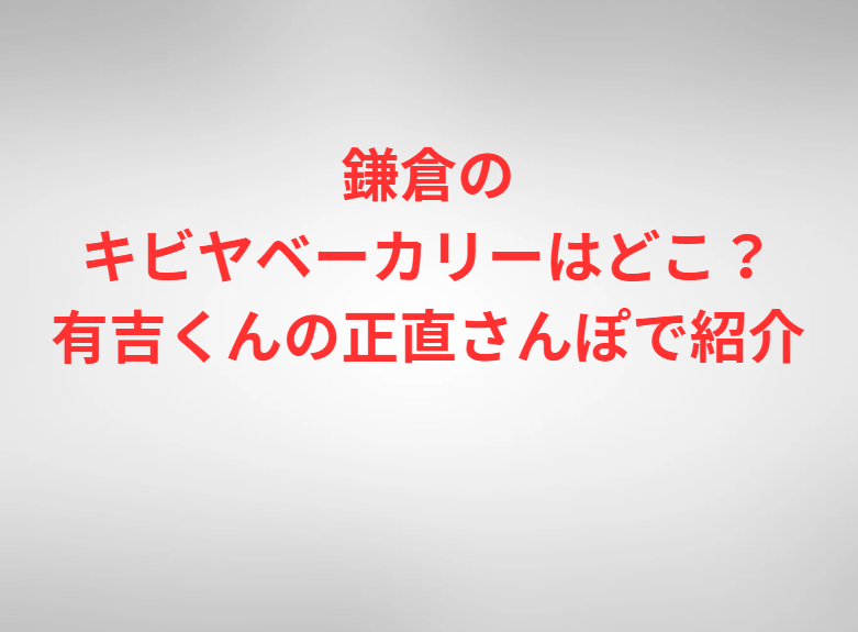 鎌倉のキビヤベーカリーはどこ？有吉くんの正直さんぽで紹介