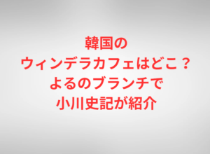 韓国のウィンデラカフェはどこ？よるのブランチで小川史記が紹介