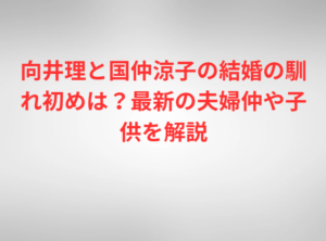 向井理と国仲涼子の結婚の馴れ初めは？最新の夫婦仲や子供を解説
