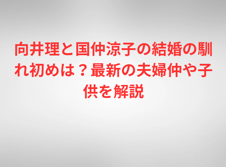 向井理と国仲涼子の結婚の馴れ初めは？最新の夫婦仲や子供を解説