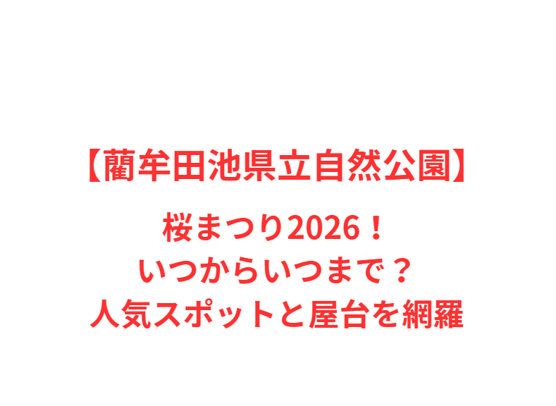 【藺牟田池県立自然公園】桜まつり2026！いつからいつまで？人気スポットと屋台を網羅