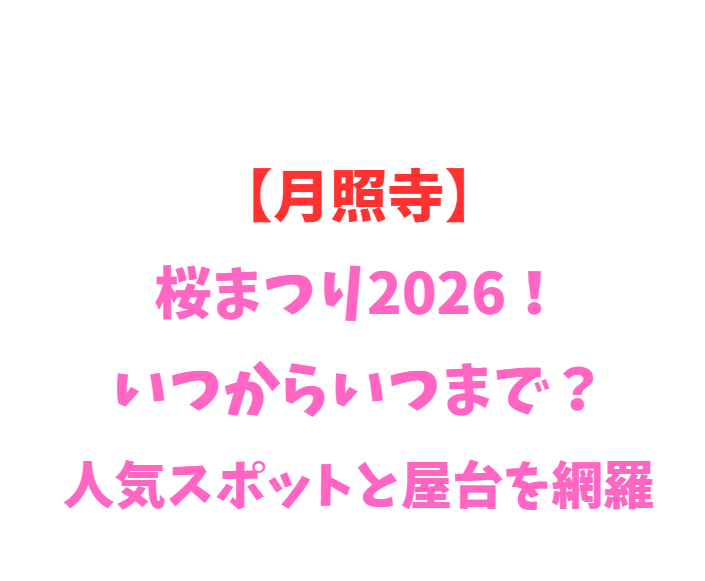 【月照寺】桜2026！いつからいつまで？人気スポットと屋台を網羅