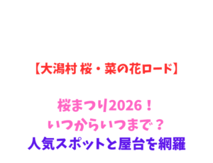 【大潟村 桜・菜の花ロード】桜まつり2026！いつからいつまで？人気スポットと屋台を網羅