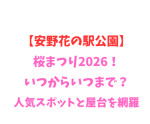 【安野花の駅公園】桜まつり2026!いつからいつまで?人気スポットと屋台を網羅