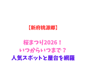 【新府桃源郷】桜まつり2026！いつからいつまで？人気スポットと屋台を網羅