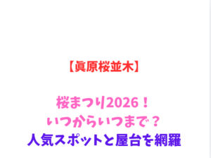 【眞原桜並木】桜まつり2026！いつからいつまで？人気スポットと屋台を網羅