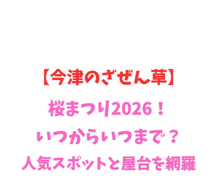 【今津のざぜん草】桜まつり2026！いつからいつまで？人気スポットを網羅