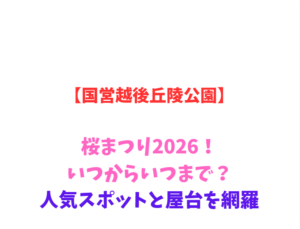 【国営越後丘陵公園】桜まつり2026！いつからいつまで？人気スポットと屋台を網羅